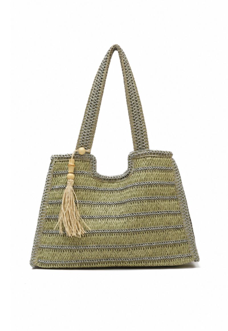 Cartera Rafia Stripes Mint