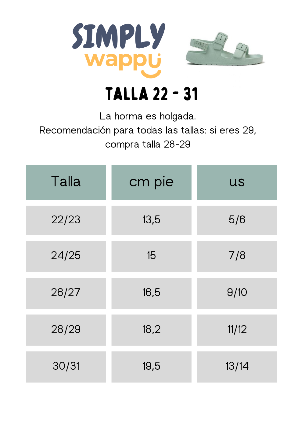 Medidas y tallas